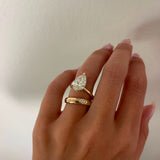 Pear Solitaire Ring