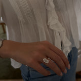 Elongated Crisscut Cushion Ring