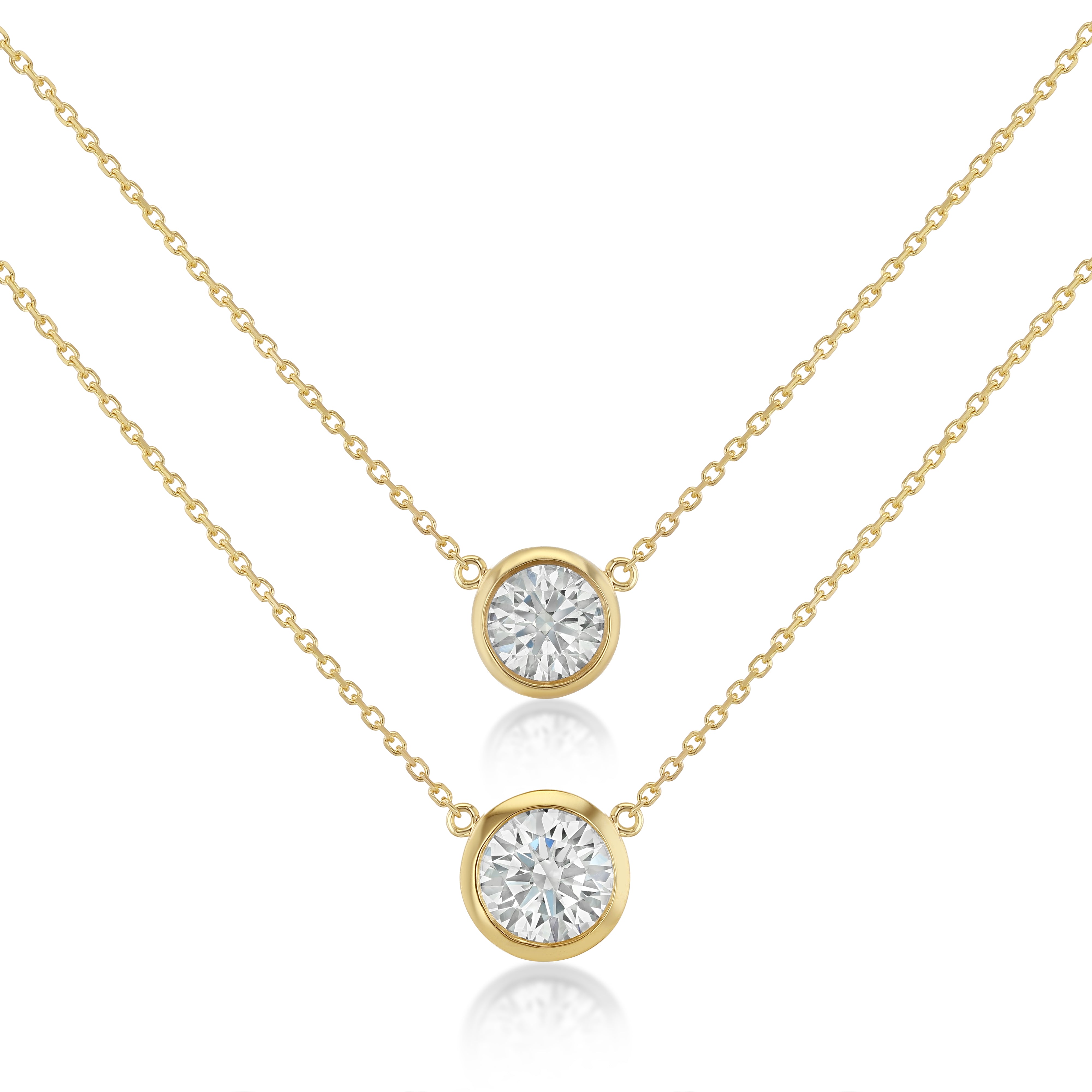 Solitaire Bezel Diamond Necklace, image 1 of 4