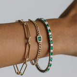 Emerald and Diamond Cuban Bracelet