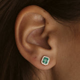 Emerald Diamond Studs