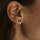 Emerald Diamond Studs